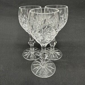 American Cut 'Barbara' Cut 4 5/8" Cordial Glass, Vintage, Set of 3